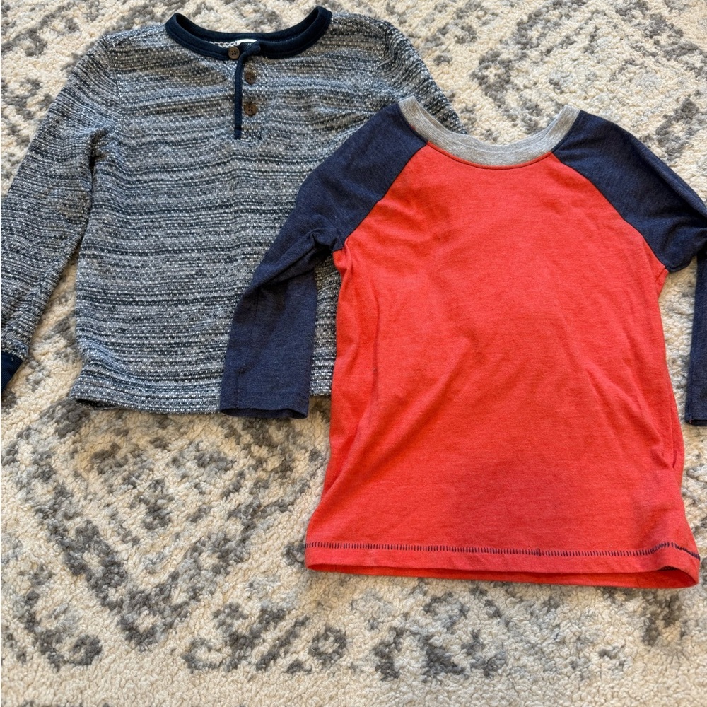 Old Navy Red and Navy Kids Long Sleeve Tees